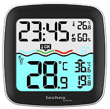 Електронний термогігрометр для басейну з безпровідним датчиком Technoline WS9059 (Black), фото 3