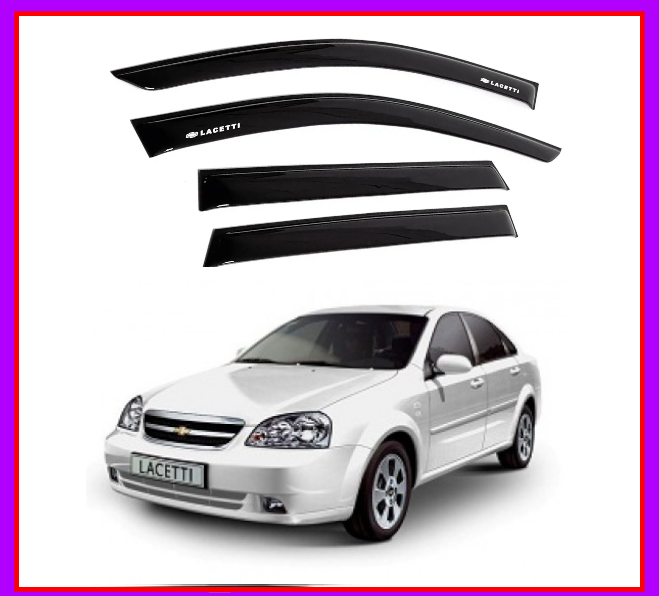 Вітровики Chevrolet Lacetti сед 2004-2013 (скотч) AV-Tuning, фото 1