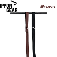 Пояс для кімоно дзюдо для змагань Ippon Gear Judo Belt Elite 2 Brown коричневий