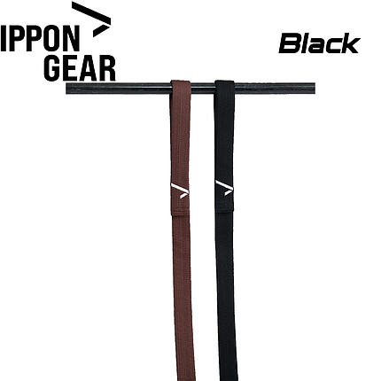 Пояс для кімоно дзюдо для змагань Ippon Gear Judo Belt Elite 2 Black чорний чорний, фото 1