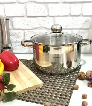 Каструля 5,5 л з кришкою Edenberg EB-3007 нерж. сталь, фото 1