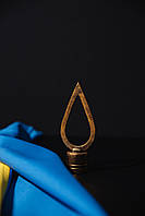 Навершя до прапору "Крапля" із сталі, 106 мм×55 мм, патина