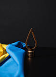 Навершя до прапору "Крапля" із сталі, 106 мм×55 мм, патина, фото 3