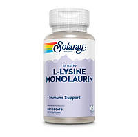 Монолаурин та Лізин Solaray L-Lysine Monolaurin 60 вегетаріанських капсул