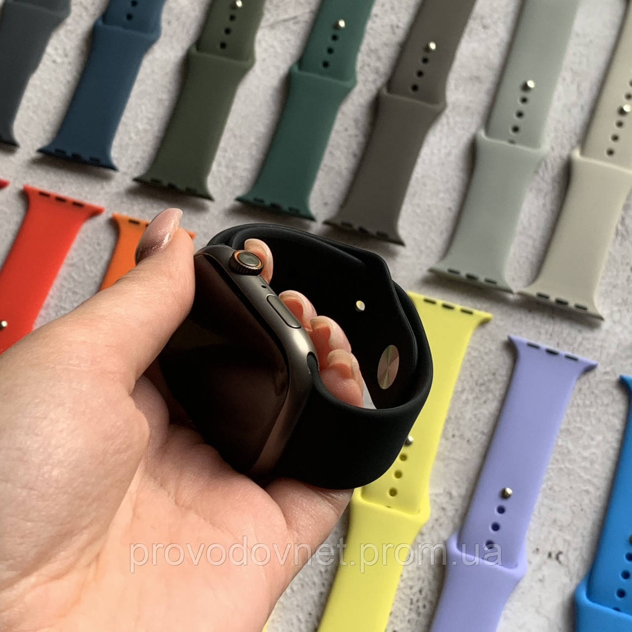 Гладкий силіконовий ремінець Sport Band для Apple Watch розмірами 42 / 44 / 45 / 49 мм