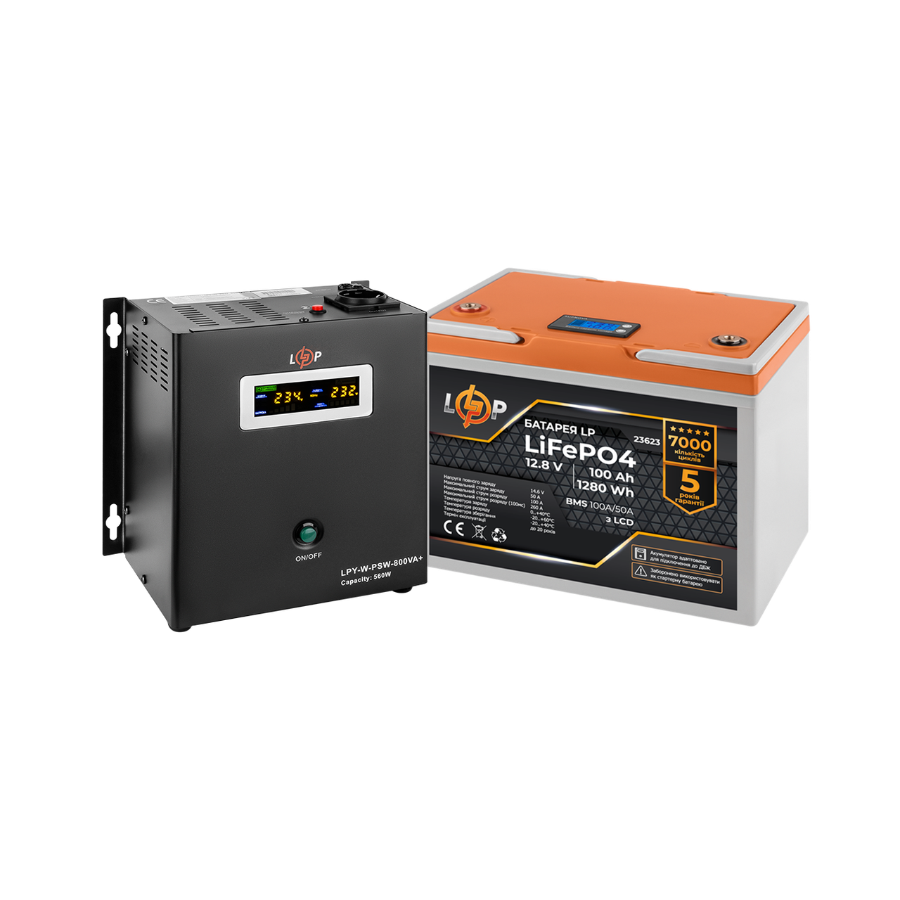 Комплект резервного живлення LP (LogicPower) ДБЖ + літієва (LiFePO4) батарея (UPS W800+ АКБ LiFePO4 1280Wh)