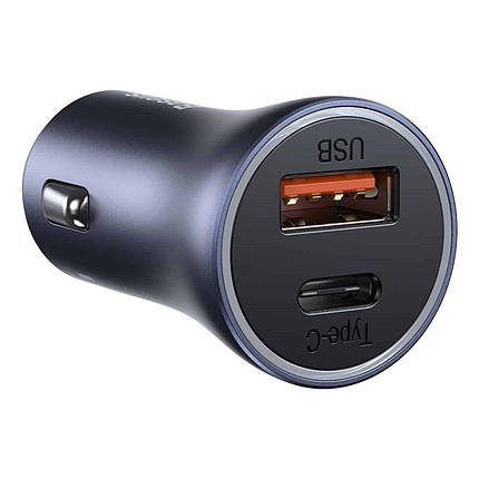 Автомобільний зарядний пристрій Baseus Contactor Pro Dual Quick Charger Car Charger U+C 40 W (With Cable, фото 1