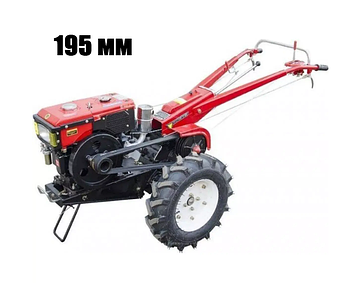 Дизельний мотоблок червоний без плуга МД-81Е LUX Forte 5 л, 8 к.с, 195 мм