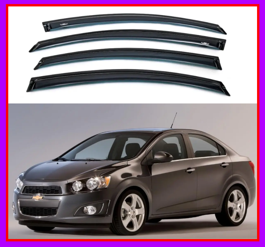 Дефлектори вікон вітровики Chevrolet Aveo T250 2006-2012 Седан та ЗАЗ Vida