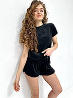 Комплект трійка шорти футболка халат. Красиві жіночі піжами. Домашній одяг., фото 6