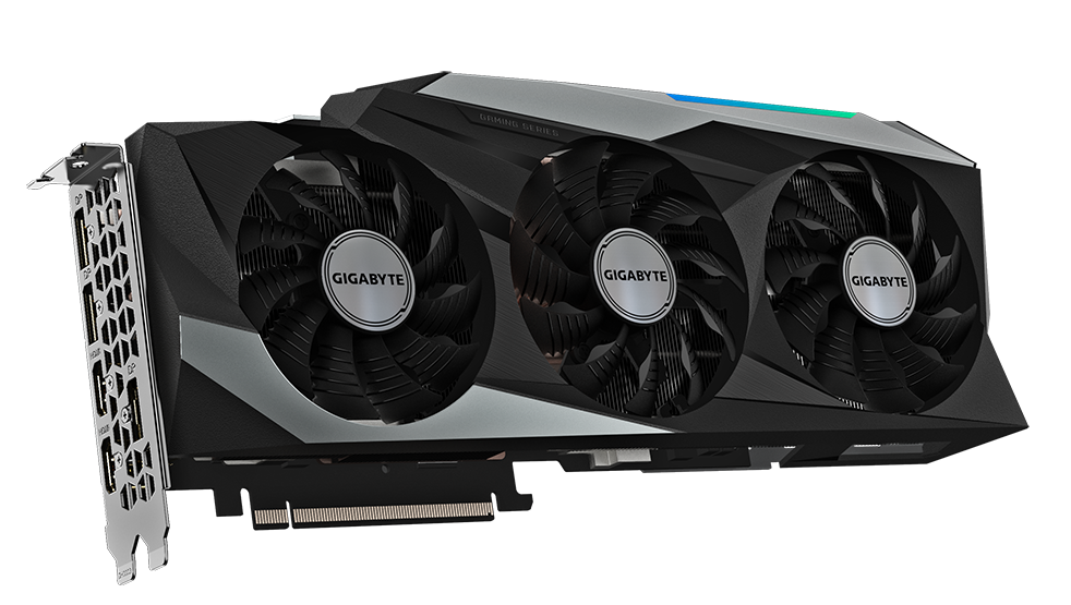 Видеокарта игровая GIGABYTE GeForce RTX 3080 GAMING OC 10G с стремя вентиляторами - фото 3 - id-p2112258737