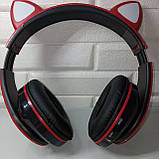 УЦІНКА! Є сліди клею!Навушники з котячими вушками Бездротові Cat ear CXT-B39 Червоні з Bluetooth, фото 4