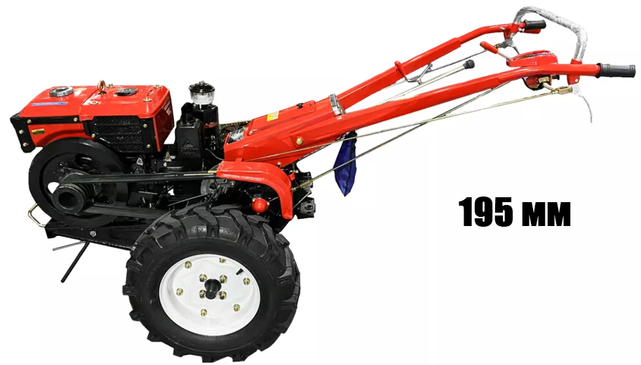 Дизельний мотоблок червоний без плуга МД-101 LUX Forte 5,5 л, 10 к.с, 195 мм, фото 1