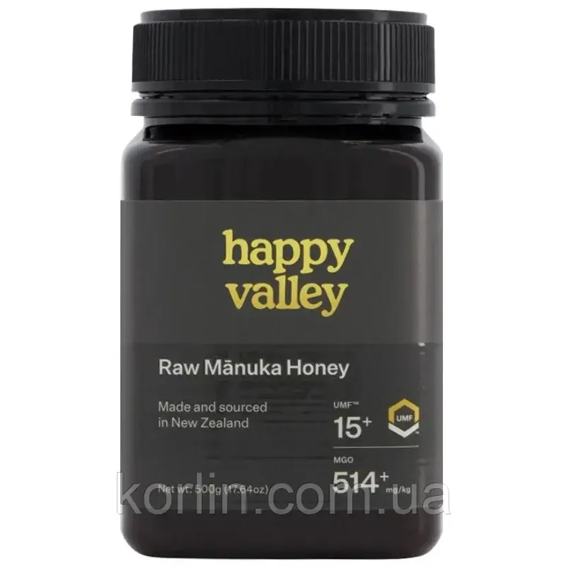 Мед Манука Manuka Honey UMF 15+ (MGO 515 mg/kg) Happy Valley 500 г Нова35 Доставка з ЄС, фото 1
