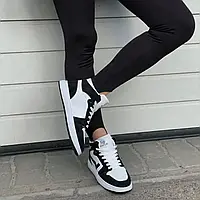 Кросовки хайтопи осінні, чорно білі жіночі повсякденні кросівки, високі кросівки, недорога,