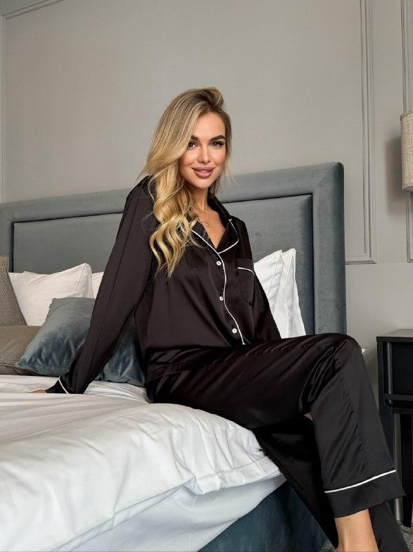 Піжама жіноча з шовку Армані XS Чорний