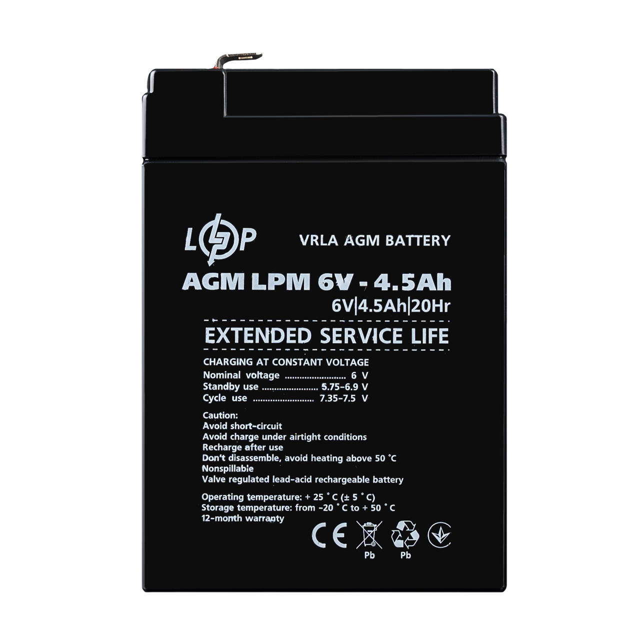 Акумулятор LogicPower AGM LPM 6V - 4.5 Ah ILP