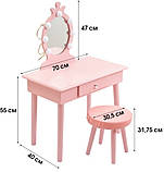 Туалетний столик + табуретка В-084 рожевий, фото 9