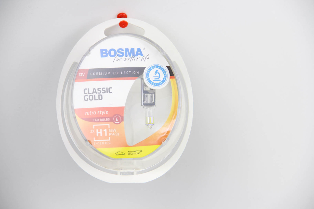 Автолампа H1 CLASSIC GOLD 12 V 55 W P14,5S Паковання 2 шт., BOSMA (8931)