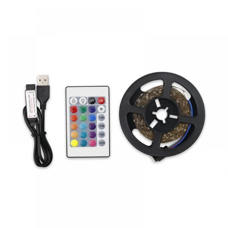 LED стрічка RGB самоклеюча з пультом Epic 5010 5V 5метрів