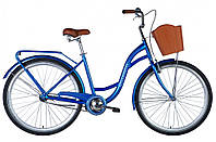Велосипед ST 28" Dorozhnik AQUAMARINE тормозная рама-" с багажником задн St с корзиной Pl с крылом St 2024