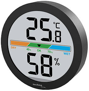 Кімнатний електронний термогігрометр Technoline WS9418 (Black) | Температура, Вологість, Рівень комфорту