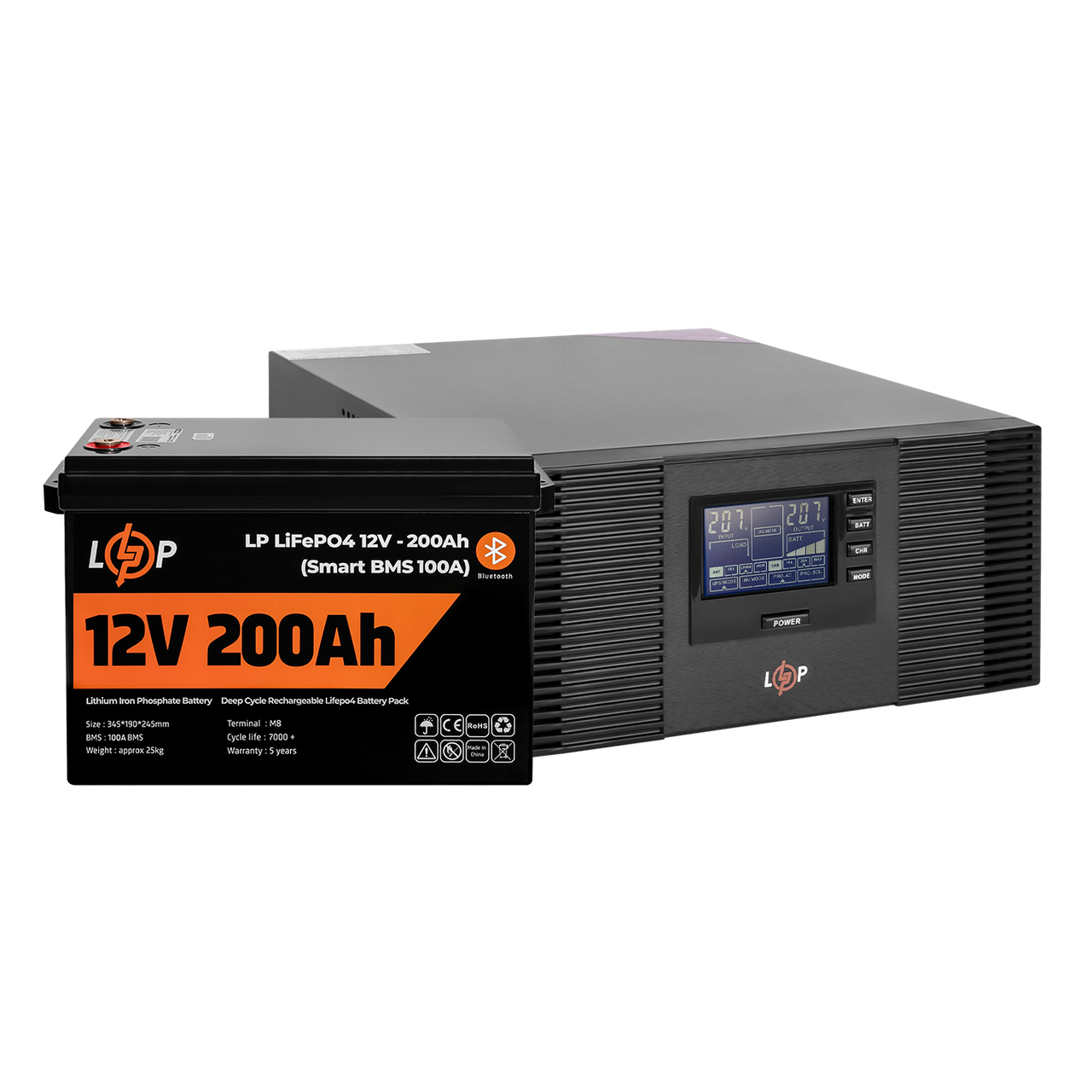 Комплект резервного живлення LP (LogicPower) ДБЖ + літієва (LiFePO4) батарея (UPS B1500+ АКБ LiFePO4 2560W)