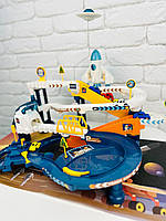 Дитяча іграшка трек парковка Space base Автотрек космічний, 6 машинок, звук, світло Трек парковка космодром