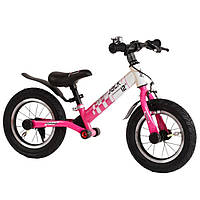 Детский беговел 12 дюймов (надувн.колеса, алюминиевая рама) Corso Skip Jack 25025 Розовый