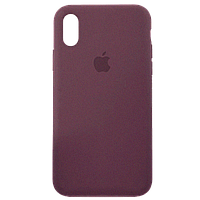 Силіконовий чохол з яблуком для iPhone X / XS (Бордовий)