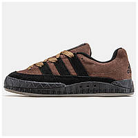 Мужские кроссовки Adidas Adimatic x Human Made Brown Black HQ6903, коричневые замшевые адидас адиматик