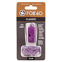 Свисток судейский пластиковый Zelart Fox40 Classic на шнуре Purple