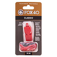 Свисток судейский пластиковый Zelart Fox40 Classic на шнуре Red