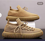 Кросівки літні сітка без шнурків жіночі коричневі, фото 6