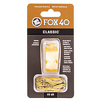 Свисток судейский пластиковый Zelart Fox40 Classic на шнуре Yellow