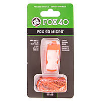 Свисток судейский пластиковый Zelart Fox40 Micro на шнуре Orange