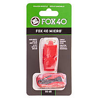 Свисток судейский пластиковый Zelart Fox40 Micro на шнуре Red