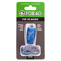 Свисток судейский пластиковый Zelart Fox40 Micro на шнуре Blue