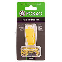 Свисток судейский пластиковый Zelart Fox40 Micro на шнуре Yellow