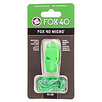 Свисток судейский пластиковый Zelart Fox40 Micro на шнуре Green