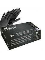 Рукавички нітрилові M чорні Hoffen 100 шт
