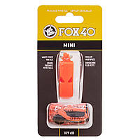 Свисток судейский пластиковый Zelart Fox40 Mini на шнуре Orange