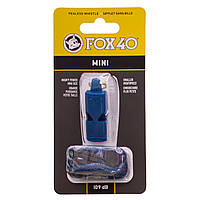 Свисток судейский пластиковый Zelart Fox40 Mini на шнуре Blue