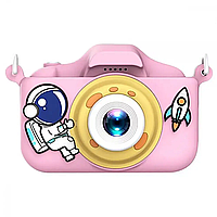 Цифровая детская фото-видео камера HD dual Astronaut 2" розовый