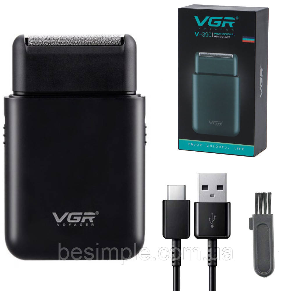Портативна електробритва VGR V-390, від USB / Електрична бритва для обличчя / Бритва чоловіча