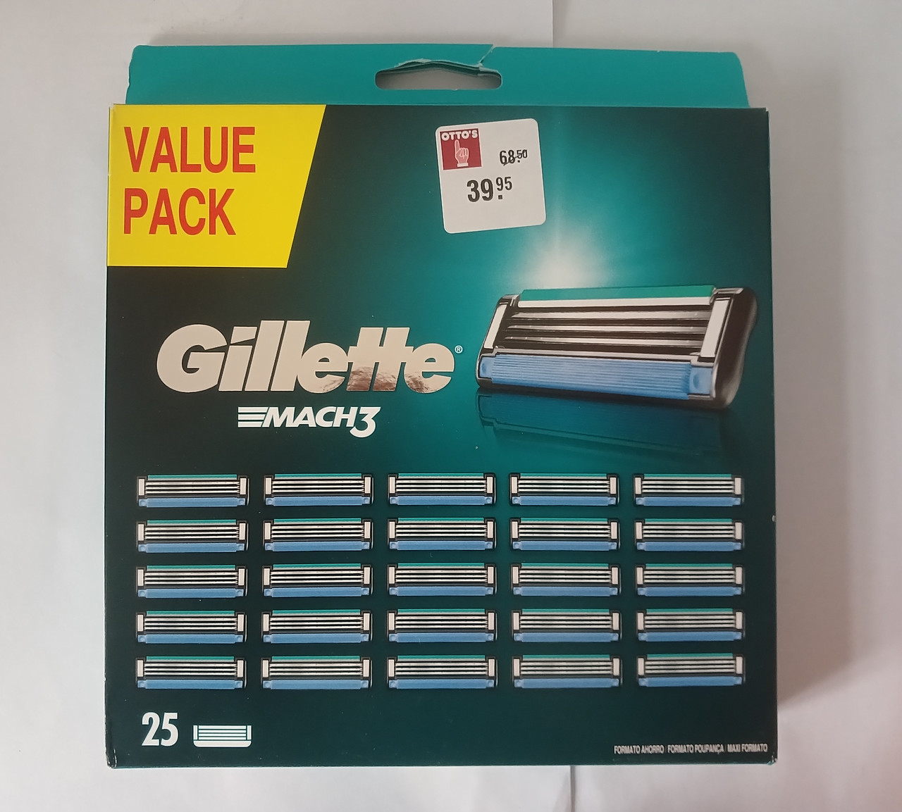 Касети Gillette Mach 3 25 шт (Жиллет Мак 3 оригінал Німеччина)