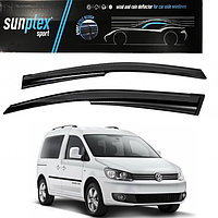 Дефлекторы окон, ветровики на Volkswagen Caddy III 2004-2015 (скотч) Sunplex