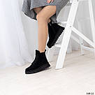 Жіночі чорні замшеві черевики на шнурках з чорною підошвою  40 р-р, фото 3