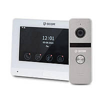 Комплект Wi-Fi видеодомофона 7" BCOM BD-760FHD/T White с поддержкой Tuya Smart + BT-400FHD Silver