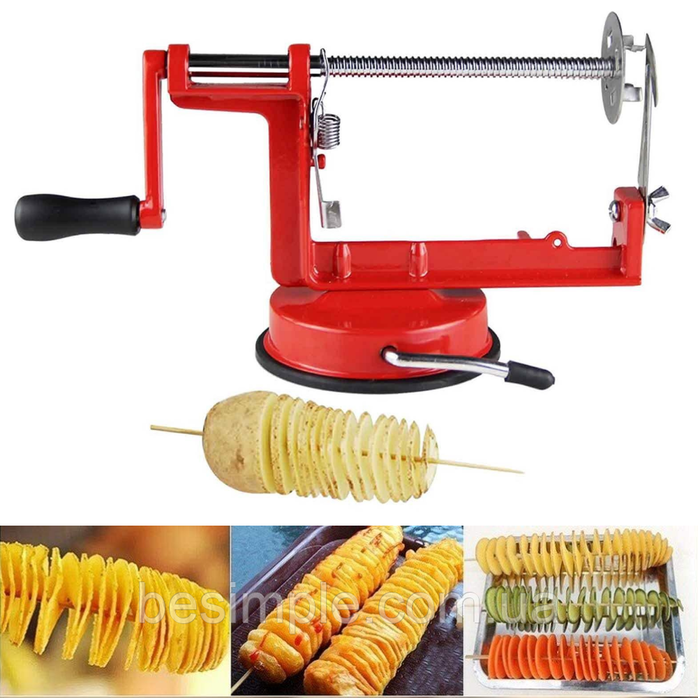 Механическая машинка для резки картофеля спиралью, Spiral Potato Chips / Аппарат для нарезки спиралью - фото 8 - id-p2112305629